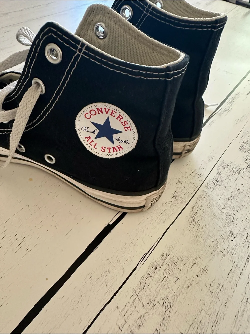 Converse Kids Black & White High Top Sneakers size 1